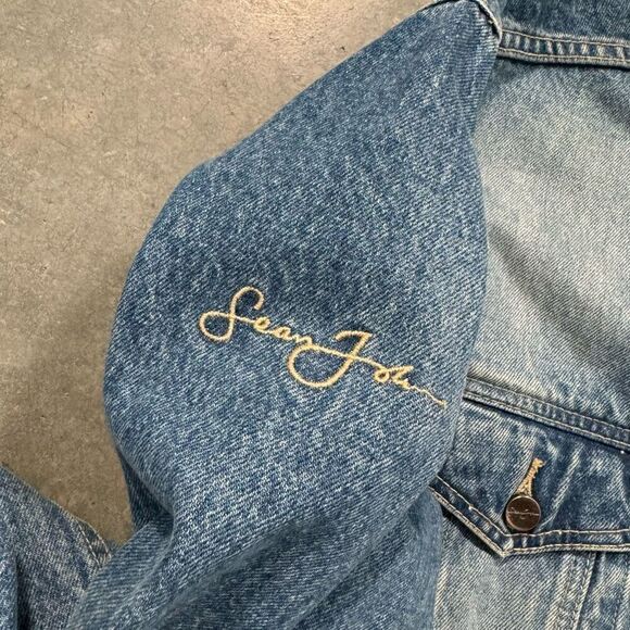 2000s Sean John Blue Denim Button Up Jacket Men’s Size Medium Heavy Streetwear - Picture 10 of 16